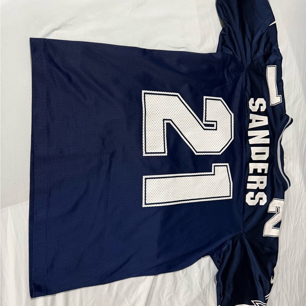 Nike Blue Football Jersey Sanders Large - Picture 7 of 8
